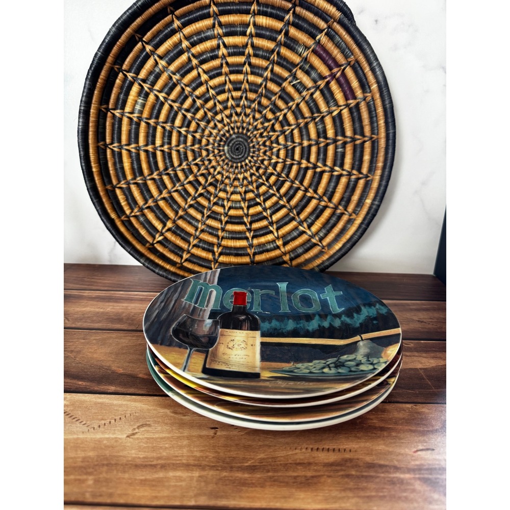 Mulberry Home Collection Wine Plates Set of 4 Timothy W‎ Tsao decorative dishes